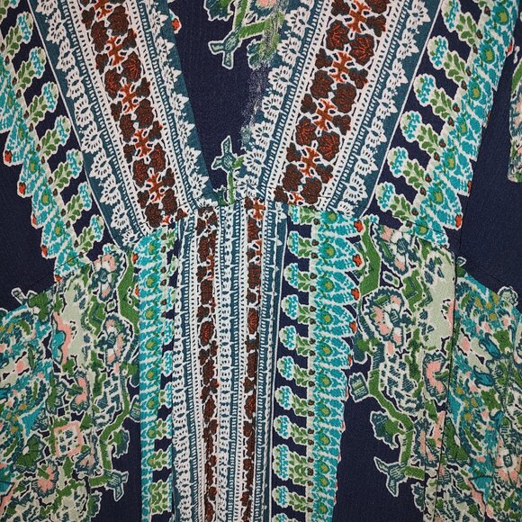 One World 100% Viscose Flowy Lace Accent Summer Dress-Open Back-Size 2x-3X - Picture 12 of 15